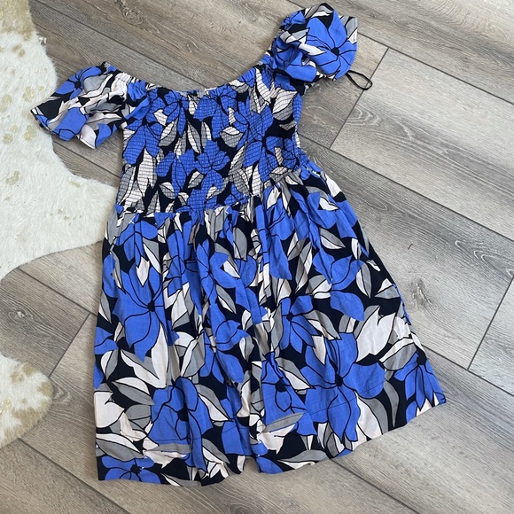 Free people Louise smocked blue floral dress - Picture 2 of 6